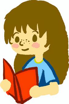 Illustration, reading, girl, this, JPG and PNG