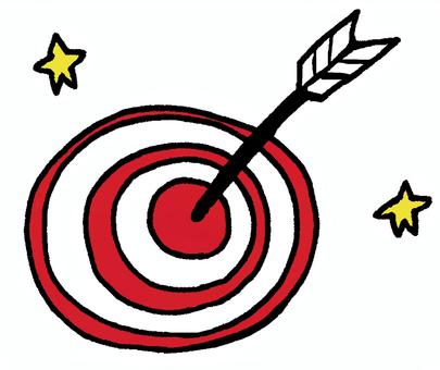 的に当たった矢 的,的中,白羽の矢,矢羽根,くじ,当選,弓道,大当たり,当たり,抽選のイラスト素材