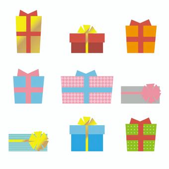 Illustration, present, box, set, 
