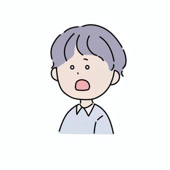 やさしい表情の人物アイコン（驚き） 表情,アイコン,人物,驚き,教育,福祉,ジェンダーフリー,シンプルイラスト,かわいい,ナチュラルのイラスト素材