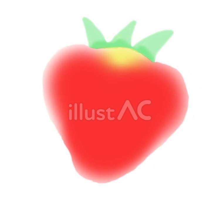 赤い苺の絵本風手描き無料イラスト 苺,フルーツ,果物のイラスト素材