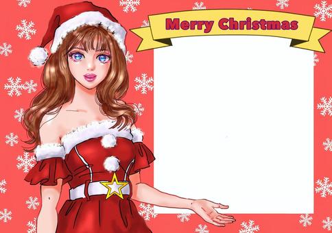 Santa girl frame, winter, cute, merry, JPG and PNG