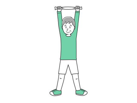 タオル体操するシニアの男性 高齢者,運動,体力づくり,シニア,スポーツ,トレーニング,運動習慣,健康習慣,健康,有酸素運動のイラスト素材