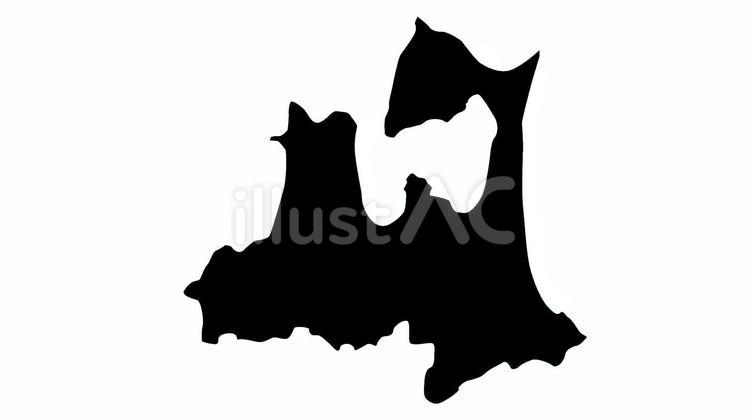 青森県地図のシルエット 青森県,青森,シルエットのイラスト素材