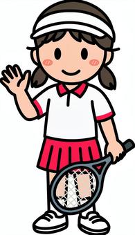 赤のテニスの女子です。