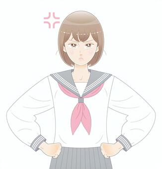 Illustration, female, school uniform, illustration, JPG and PNG