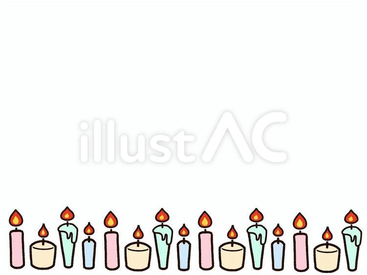 かわいいキャンドルのラインフレーム キャンドル,ろうそく,クリスマスのイラスト素材