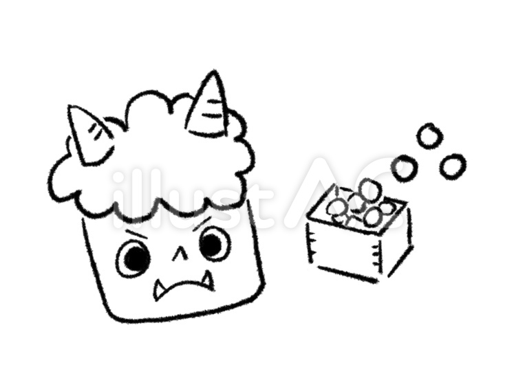 節分　赤鬼 鬼,豆まき,節分のイラスト素材
