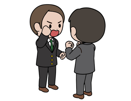 喧嘩する人 喧嘩する人 喧嘩,怒号,怒り,クレーム,怒鳴り合い,殴り合い,dv,説教,押し付け合い,責任のイラスト素材