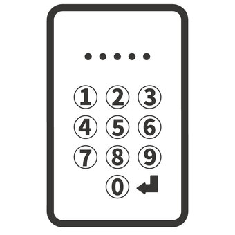暗証番号入力画面　スマートフォン スマートフォン,スマホ,暗証番号,認証,本人確認,パスワード,パスコード,暗号,数字,入力のイラスト素材