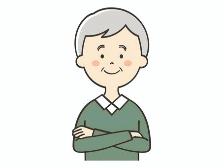 腕組みするおじいさん 腕組みするおじいさん 腕組み,どや顔,自信,自慢,おじいさん,年配,老人,おじいちゃん,お年寄り,高齢者のイラスト素材