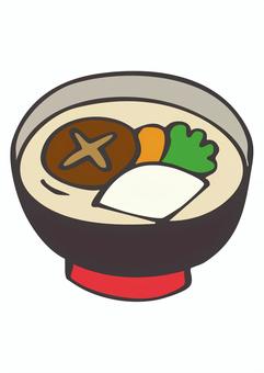 NY_C19_おぞうに お雑煮,お正月,日本料理,スープ,イラスト素材,てがきのイラスト素材