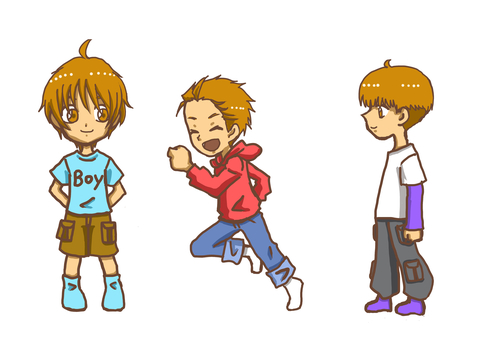 男の子その1 男の子,子供,全身,私服,可愛いのイラスト素材