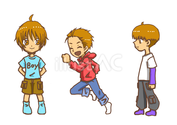 男の子その1 男の子,子供,全身のイラスト素材