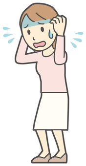  ロングヘア女性-510-全身