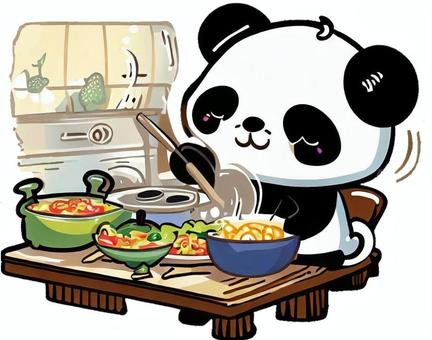 panda cooking, , JPG and PNG