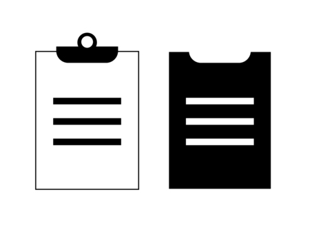 リストアイコン白と黒のイラスト リスト,アイコン,白,黒,一覧,目録,名簿,表,箇条書き,イラストのイラスト素材