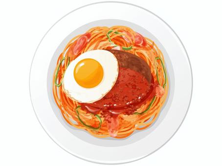 ハンバーグナポリタン ハンバーグナポリタン ハンバーグ,ナポリタン,スパゲッティ,洋食,料理,食べ物,ソーセージ,ピーマン,玉ねぎ,ウインナーのイラスト素材