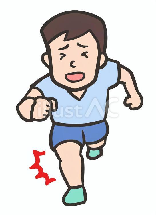 走って膝を怪我した男性 膝,怪我,負傷のイラスト素材