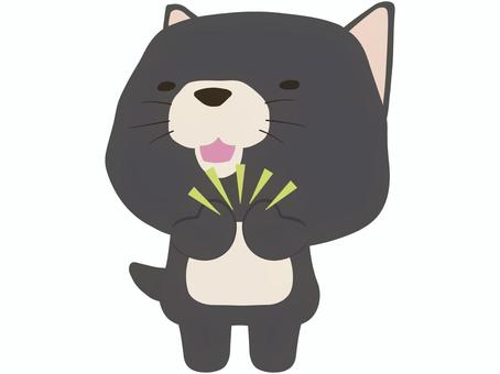 拍手_犬 拍手,犬,笑顔,動物,かわいい,賞賛,手,叩くのイラスト素材