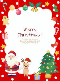 クリスマスの背景、フレーム39 クリスマスの背景、フレーム39 フレーム,クリスマス,サンタクロース,背景,トナカイ,クリスマスツリー,水彩,手描き,オーナメント,ツリーのイラスト素材