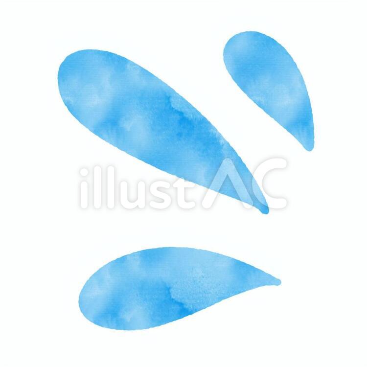 飛ぶ汗のマーク4（水彩風） 汗,水,飛ぶのイラスト素材