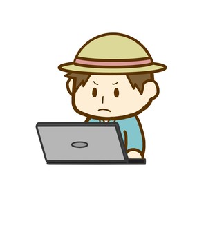 Laptop (farmer) angry, , JPG and PNG