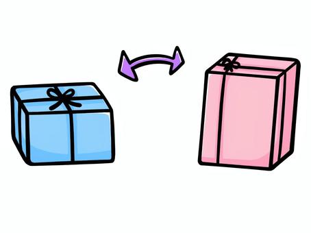 プレゼント交換 プレゼント,ギフト,贈り物,贈る,もらう,贈答,あげる,渡す,箱,ボックスのイラスト素材