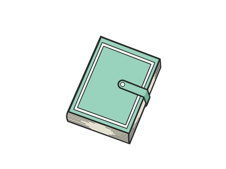 予定を書きこむ文房具のダイアリー 日記,ダイアリー,手帳,メモ,記録,文房具,文具,オフィス,道具,スケジュールのイラスト素材