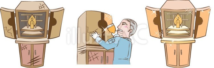 仏壇、修理 仏壇,修理,職人のイラスト素材