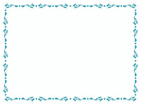 クラシックな植物装飾四角フレーム128 フレーム,飾り枠,枠,囲み,四角,四角形,青,長方形,クラシック,ロマンチックのイラスト素材