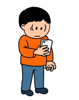 Illustration, smartphone, to be relieved, to be surprised, 
