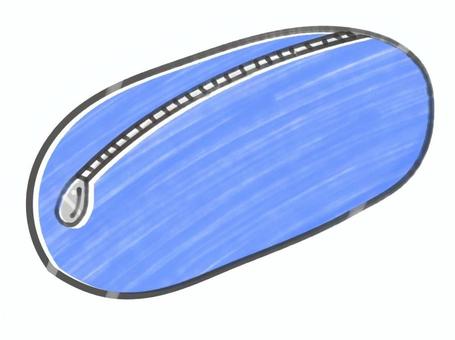 ブルーのペンケース ペンケース,筆箱,ステーショナリー,文房具,入れ物,シンプル,ブルー,寒色系,可愛い,手描きのイラスト素材