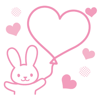 Heart balloons and rabbits, , JPG, PNG and EPS