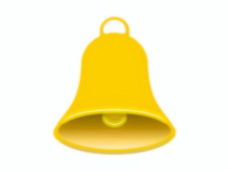 ベル2 クリスマス,ベル,アイコン,12月,冬,鐘,黄色,金色,12月24日,クリスマスイブのイラスト素材