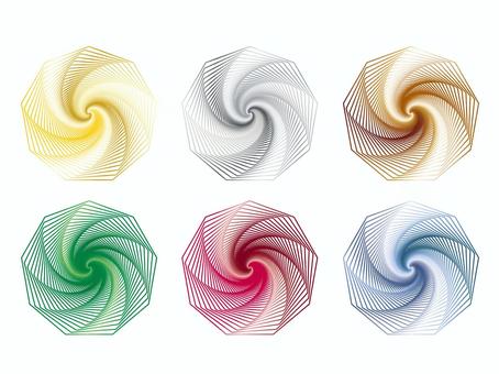 ラインアート九角形, ラインアート九角形, 라인, 아트, 9 개의 뾰족한,