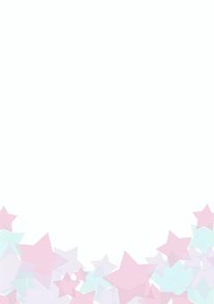 ゆめかわ透明星フレーム（ピンク） ゆめかわ,フレーム,星,かわいい,シンプル,縦,ピンク,素材,ポストカード,半透明のイラスト素材