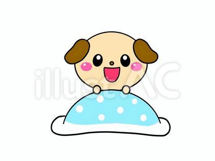 布団に入る犬
