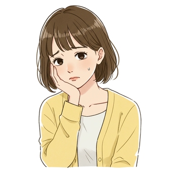 Troubled and worried, JPG and PNG Troubled and worried, female, shortcut, yellow, JPG and PNG