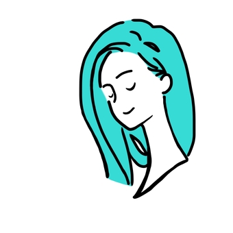 目を閉じるシンプル人 女性,瞑る,閉じる,妄想,瞑想,リラックス,考える,微笑む,思い出す,顔のイラスト素材