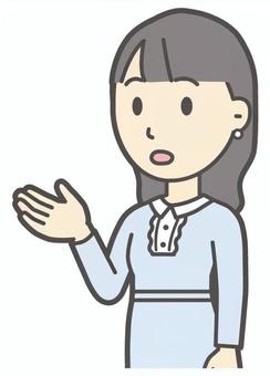  ワンピースお嬢様-554-バスト 話す,お嬢様,女性,女の子,オシャレ,人物,かわいい,会話,説明,バストアップのイラスト素材