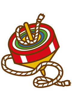 駒-4c 駒,正月,遊び,正月遊び,おもちゃ,紐,かわいい,シンプルのイラスト素材