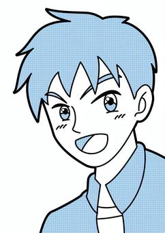 漫画風　男の子 人物,男の子,漫画,漫画風,コミック,コミック風,線画,手書き,男性,男のイラスト素材