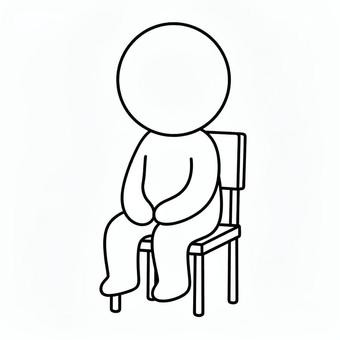 座る棒人間 棒人間,人,シルエット,人間,座る,椅子,腰掛ける,休む,休憩,待機のイラスト素材
