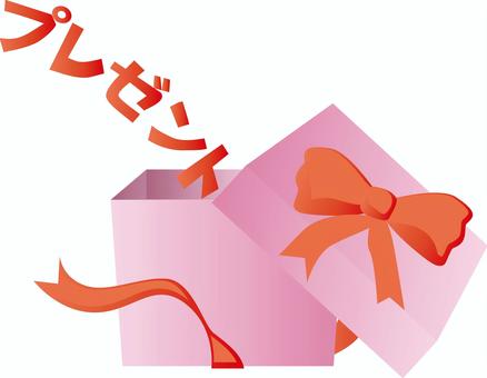 プレゼント　 プレゼント,箱,リボン,開ける,贈り物,誕生日,かわいい,文字,ピンクのイラスト素材