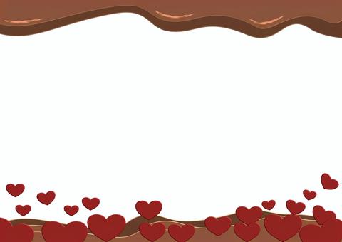 チョコレートが垂れてくる背景素材③ バレンタイン,背景,フレーム,チョコ,チョコレート,ハート,赤,2月,バレンタインチョコ,バレンタインデーのイラスト素材