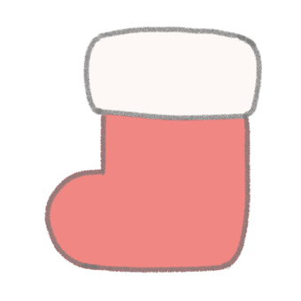 ふわふわサンタ靴 サンタ,靴,ブーツ,クリスマス,イベント,アイコン,シンプル,ゆるい,手描き,手書きのイラスト素材