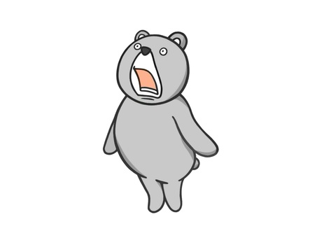 驚いてびっくりする動物の熊(クマ) 驚く,びっくり,くま,動物,可愛い,面白い,ぽっちゃり,思いがけない,リアクション,ポーズのイラスト素材