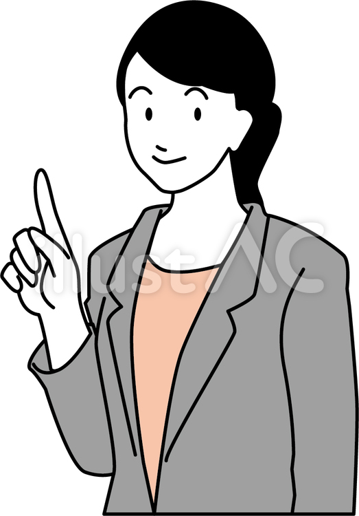 指差しスーツの女性 女性,指差し,紹介のイラスト素材