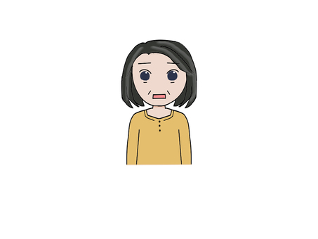 近所のおばちゃん 近所,おばちゃん,中年,女性,困った,おばさんのイラスト素材